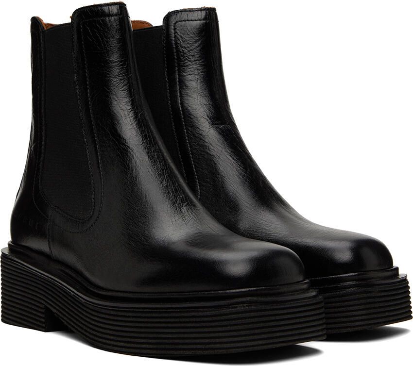 Marni Black Leather Chelsea Boots - Picture 2