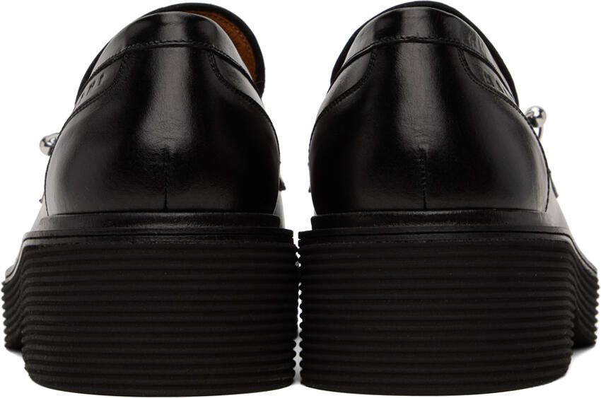 Marni Black Leather Moccasin Loafers