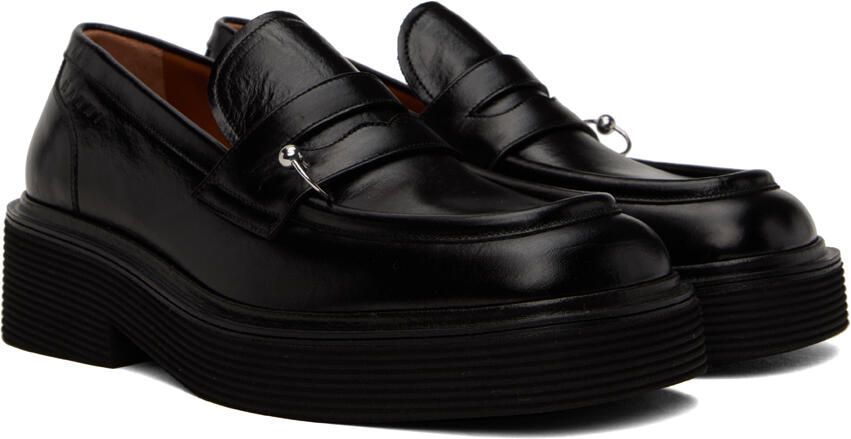 Marni Black Leather Moccasin Loafers - Picture 2