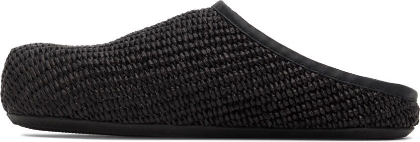 Marni Black Raffia Fussbett Sabbot Loafers - Picture 3