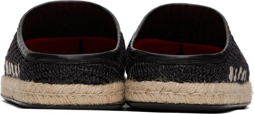 Marni Black Raffia Loafers