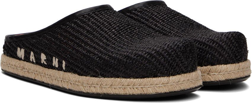 Marni Black Raffia Loafers - Picture 3