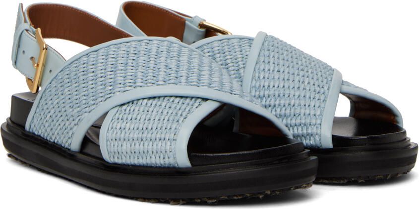 Marni Blue Fussbett Crossed Sandals - Picture 2