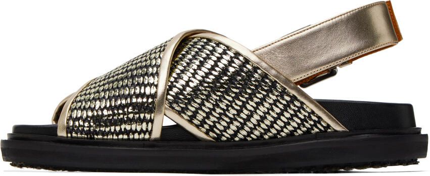 Marni Gold & Black Fussbett Sandals - Picture 3