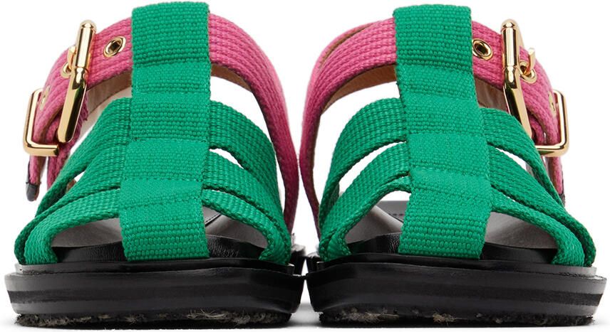 Marni Green & Pink Fishermans Fussbett Sandals - Picture 3