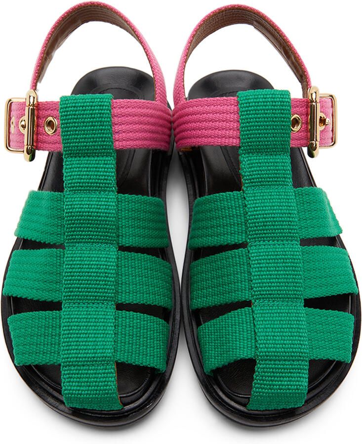 Marni Green & Pink Fishermans Fussbett Sandals