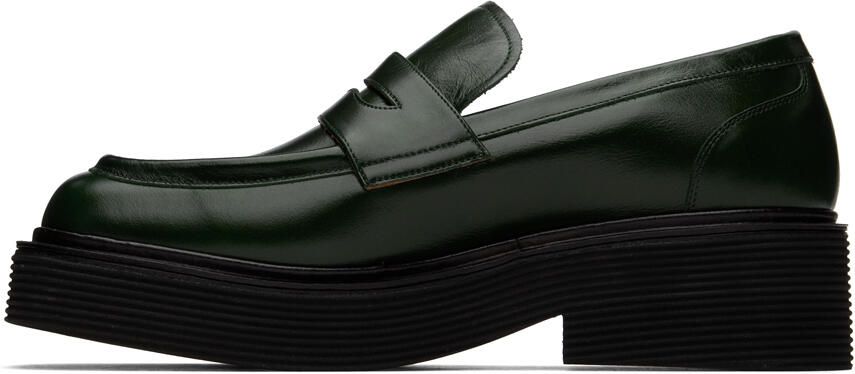 Marni Green Leather Moccasin Loafers - Picture 3