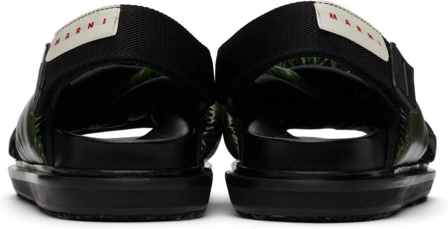 Marni Khaki Padded Nylon Fussbett Sandals