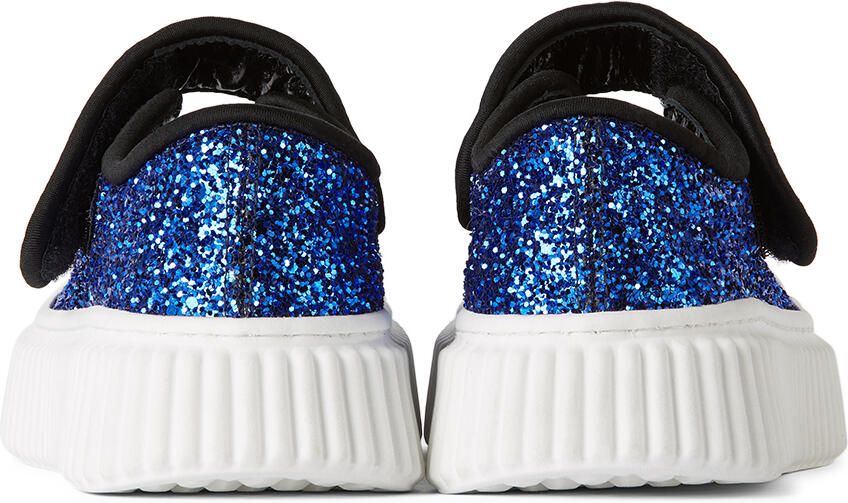 Marni Kids Black & Blue Glitter Velcro Sneakers