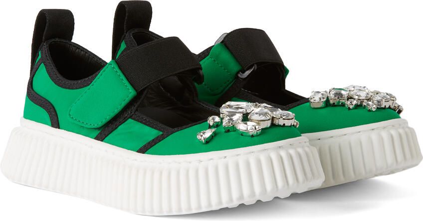 Marni Kids Green Jewel Sneakers - Picture 2