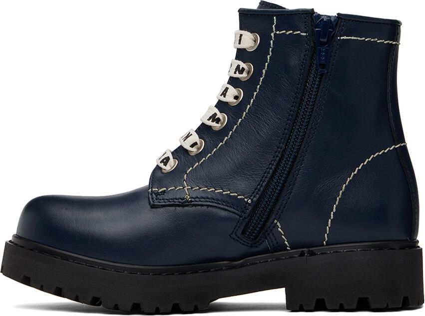 Marni Kids Navy Lace-Up Boot - Picture 3