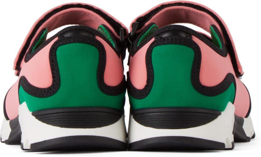 Marni Kids Pink & Green Velcro Scuba Sneakers