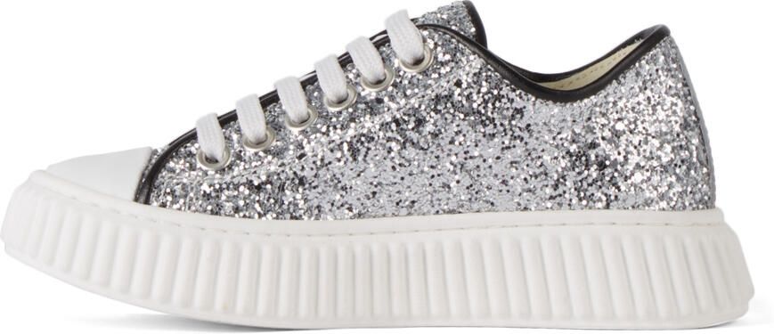 Marni Kids Silver Sequin Sneakers - Picture 4