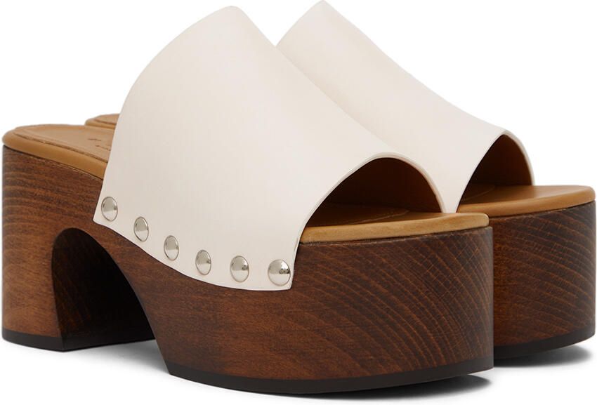 Marni Off-White Wood Clog Sandals - Picture 2