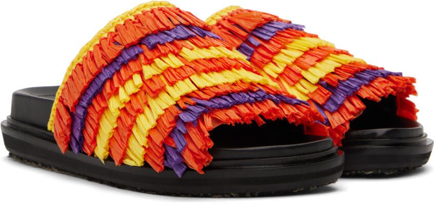 Marni Orange & Yellow Fussbett Sandals
