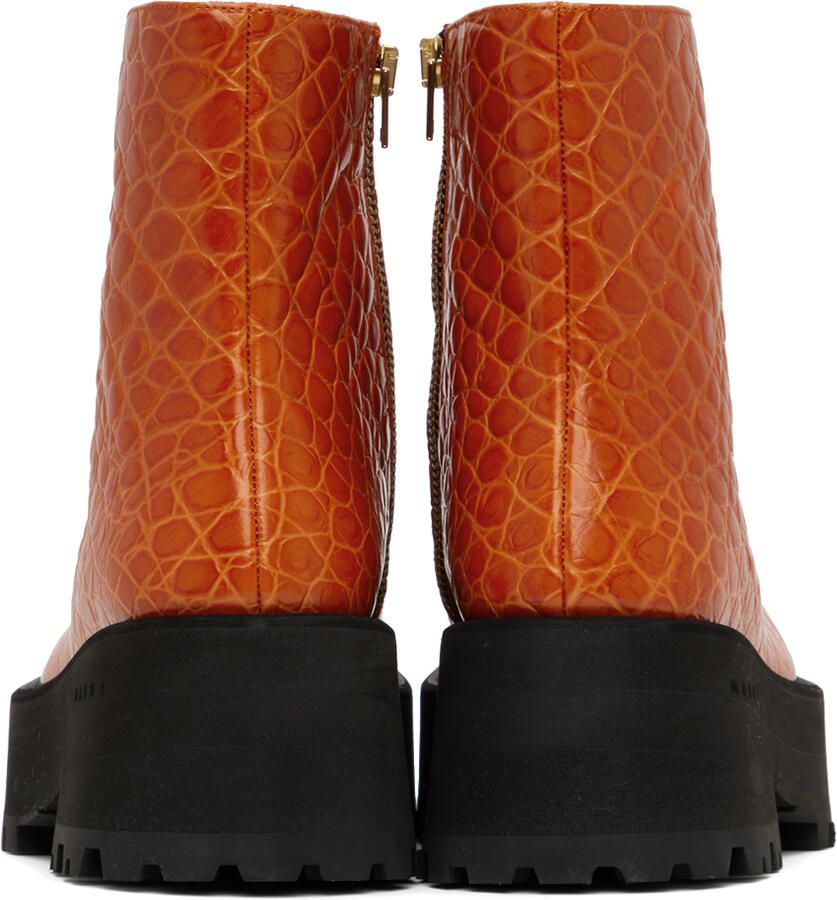 Marni Orange Zip Boots