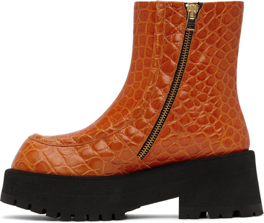 Marni Orange Zip Boots - Picture 3