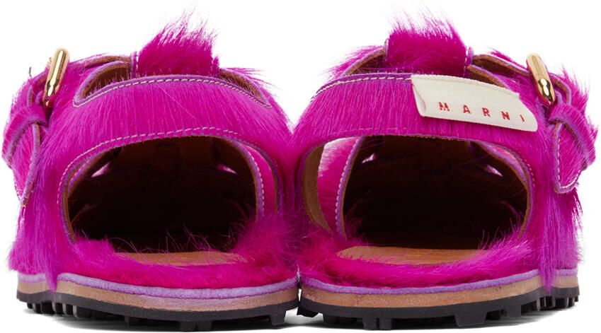Marni Pink Hairy Fisherman Sandals
