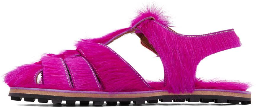 Marni Pink Hairy Fisherman Sandals - Picture 3