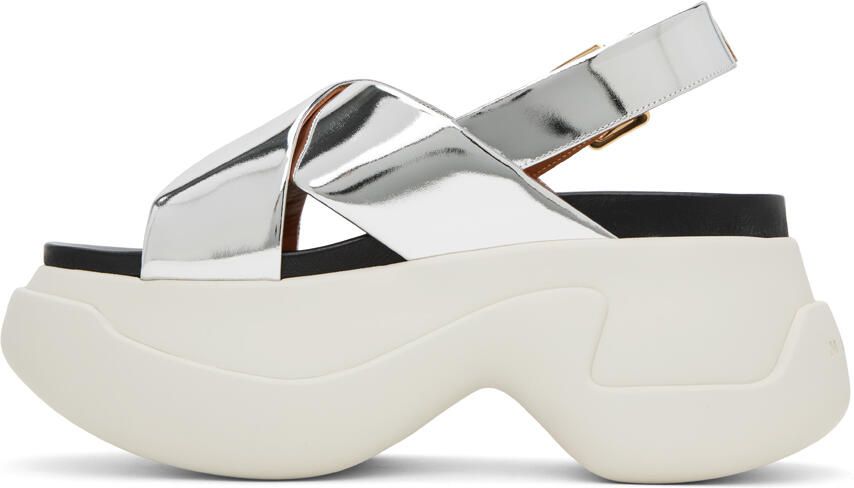 Marni Silver Fussbett Platform Sandals - Picture 3