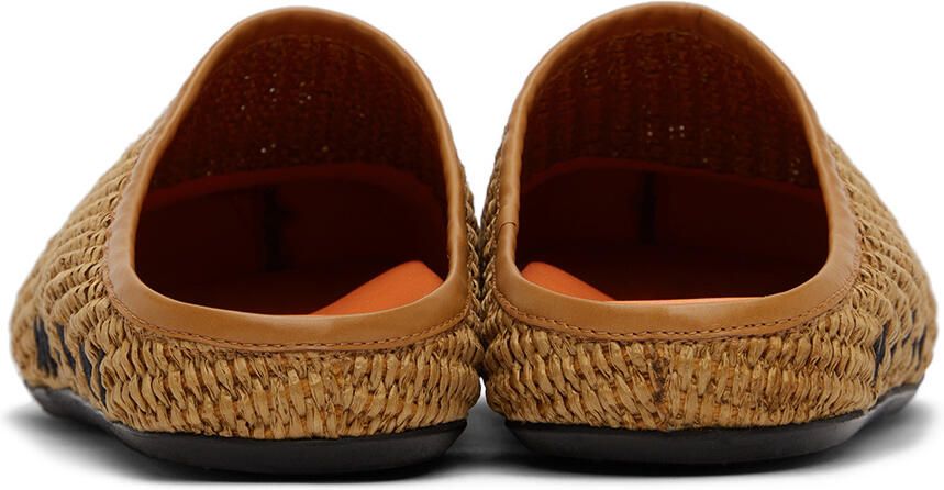 Marni Tan Raffia Fussbett Sabbot Loafers