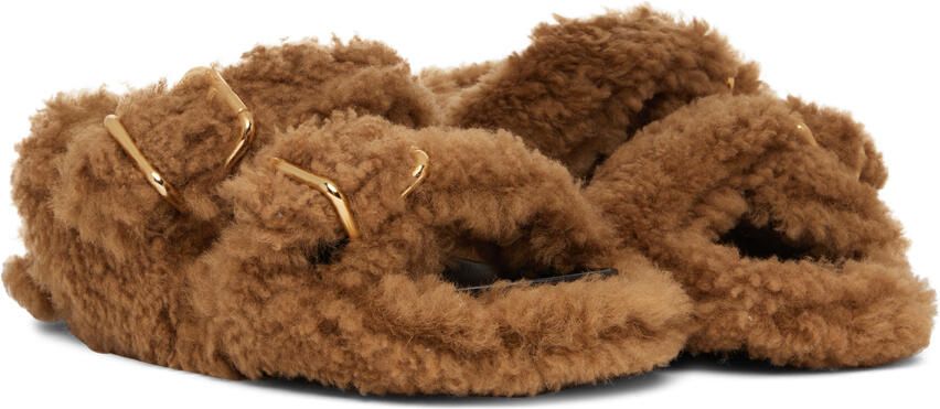 Marni Fussbett shearling sandals Brown