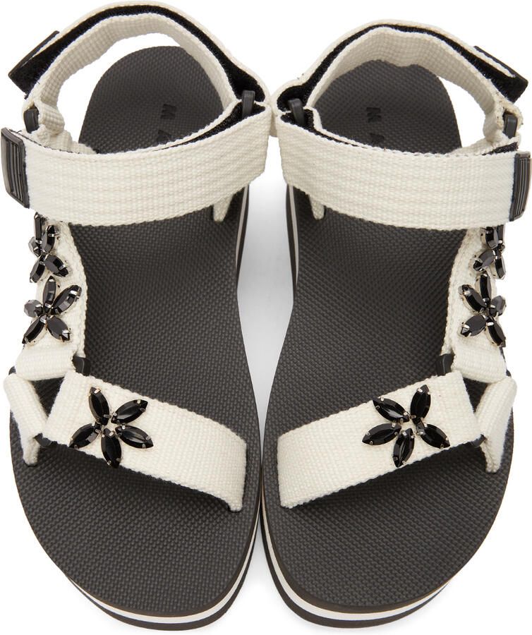Marni White Embellished Platform Sandals