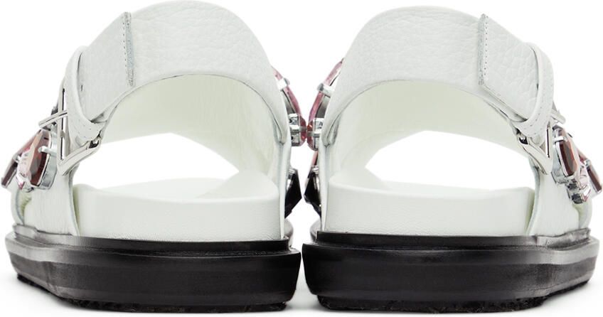 Marni White Glass Bead Fussbett Sandals - Picture 2