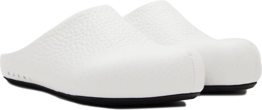 Marni logo-print leather mules White - Picture 2