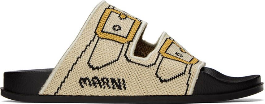 Marni Off-White Trompe L'oeil Sandals - Picture 5