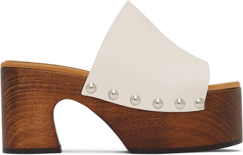 Marni Off-White Wood Clog Sandals - Picture 5
