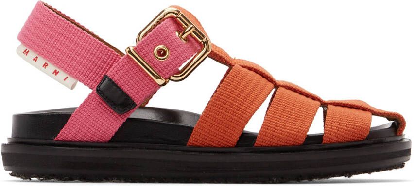 Marni Orange & Pink Fisherman Sandal - Picture 4