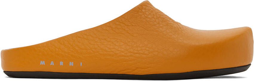 Marni Orange Fussbett Sabot Slippers - Picture 5