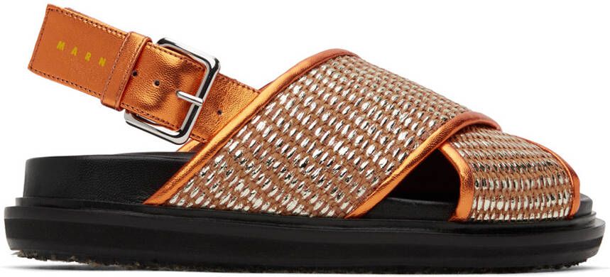 Marni Orange Fussbett Sandals - Picture 4