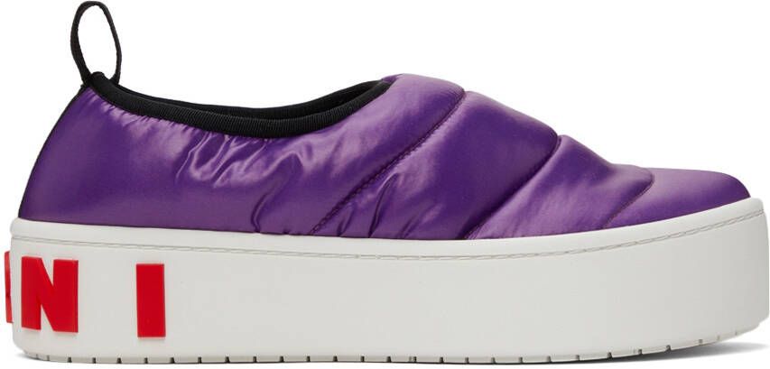 Marni Purple Puffed Nylon Slip-On Low Sneakers - Picture 5