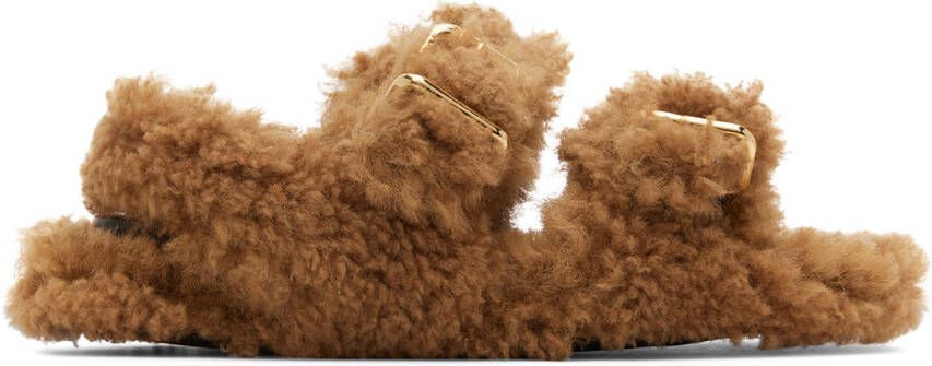 Marni Fussbett shearling sandals Brown - Picture 5