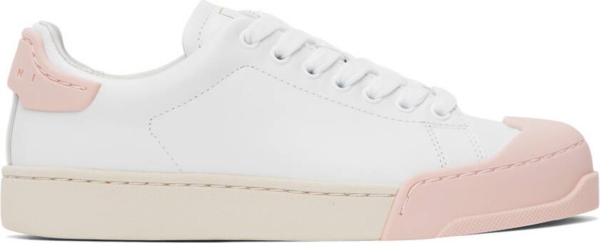 Marni White & Pink Dada Bumper Sneakers - Picture 5