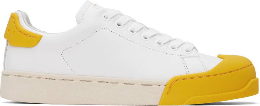 Marni White & Yellow Dada Bumper Sneakers - Picture 4