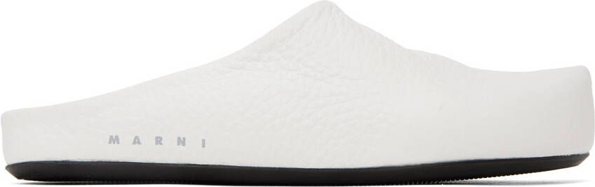 Marni White Fussbett Sabot Loafers