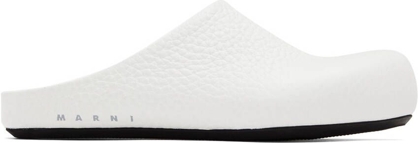 Marni logo-print leather mules White - Picture 5