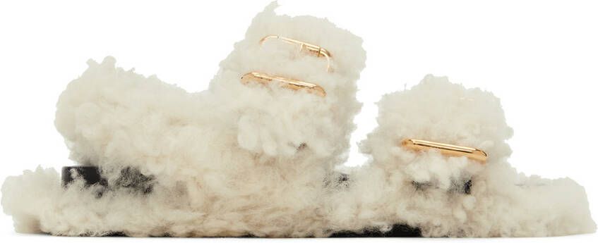 Marni White Shearling Fussbett Sandals - Picture 4
