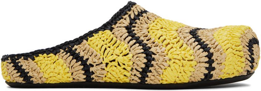 Marni Yellow & Beige No Vacancy Inn Edition Fussbett Sabot Mules