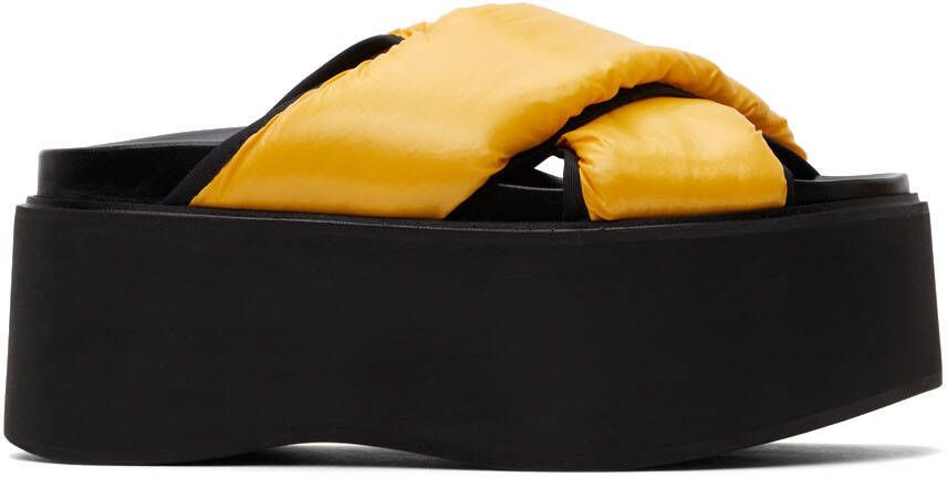 Marni Yellow Padded Nylon Platform Sandals - Picture 4