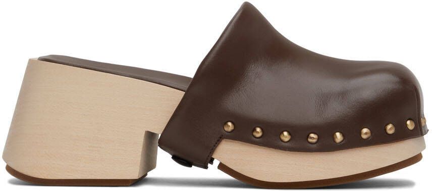 Marsèll Brown Bottone Clogs - Picture 5