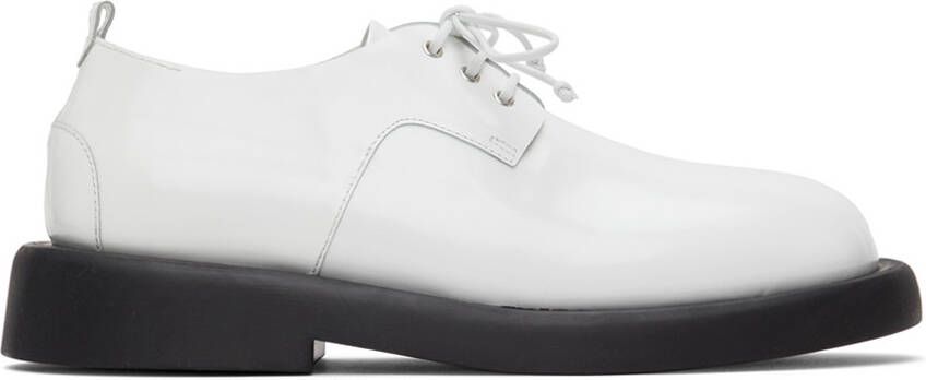 Marsèll White & Black Polished Gomme Gommello Derbys