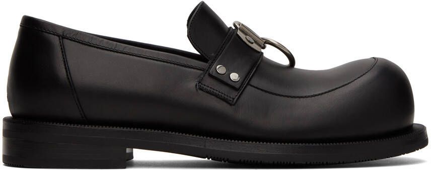 Martine Rose Black Bulb Toe Ring Loafers - Picture 5