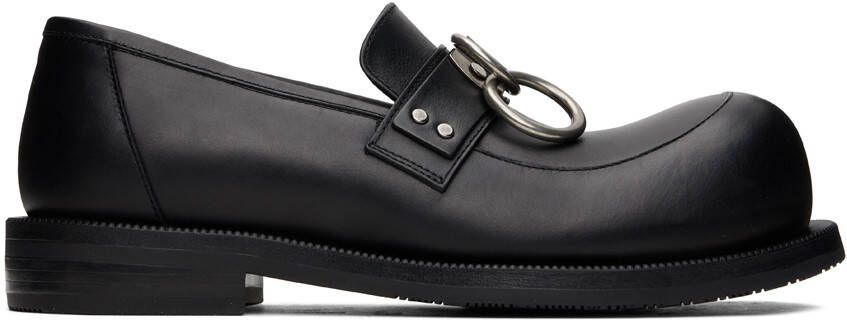 Martine Rose Black Bulb Toe Ring Loafers - Picture 4