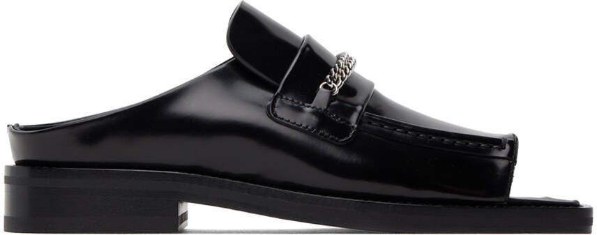 Martine Rose Black Square Toe Mules - Picture 5