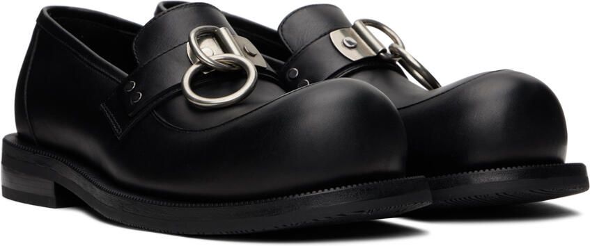 Martine Rose Black Bulb Toe Ring Loafers - Picture 2