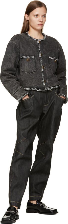 Martine Rose Black Square Toe Loafers - Picture 4